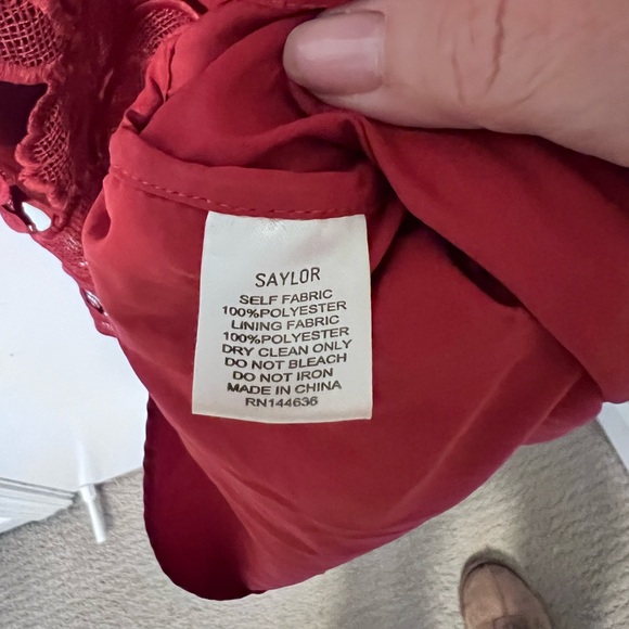 SAYLOR Rust Red Color Lace Dress - Picture 5 of 7